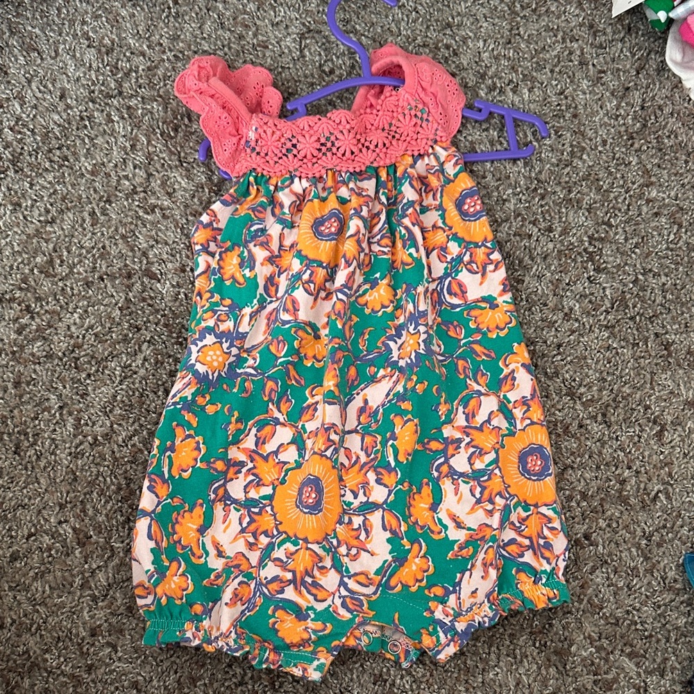 Matilda Jane Coral and Floral Romper